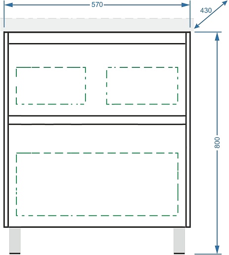 Stella Polare Тумба с раковиной Рене 60 дуб вотан/серый – картинка-9